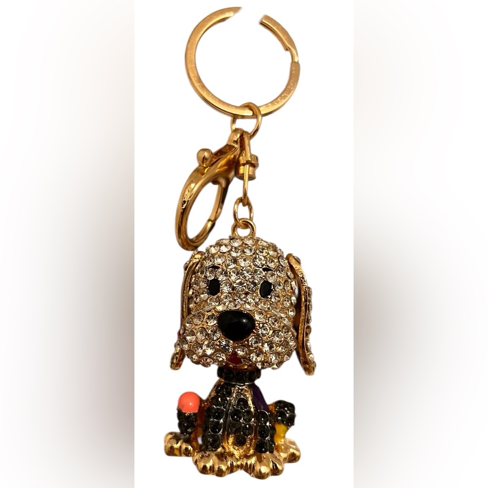 Gold and Black Dog Key Holder